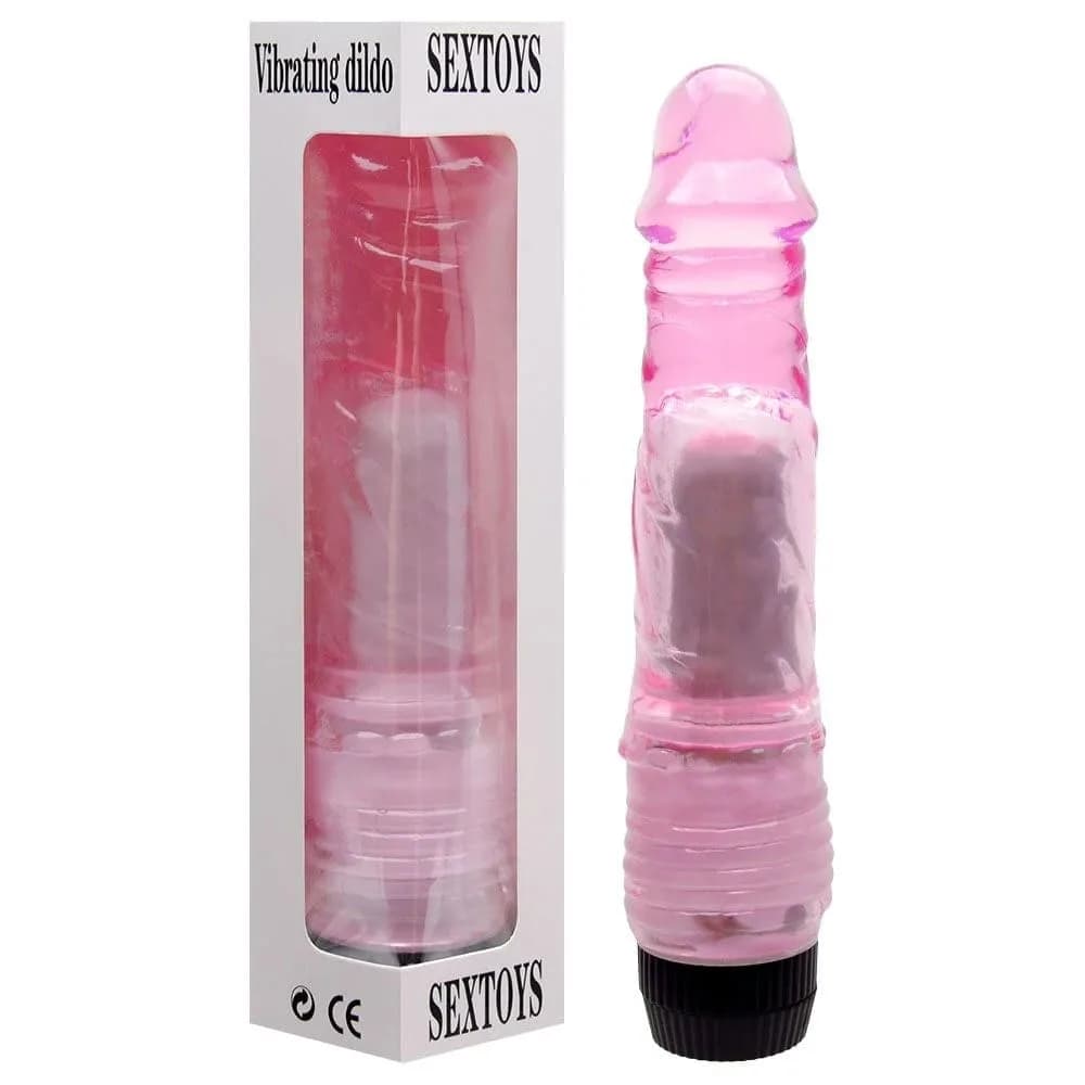 PÊNIS REALISTÍCO VIBRADOR 20 X 4 CM JELLY SEXY FANTASY